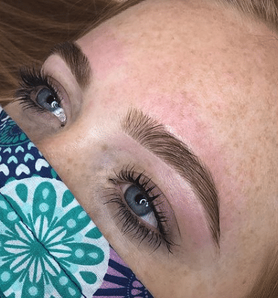Brow tint treatment adding definition and depth to eyebrows at Beauty Glam Studio in Boca Raton, FL.